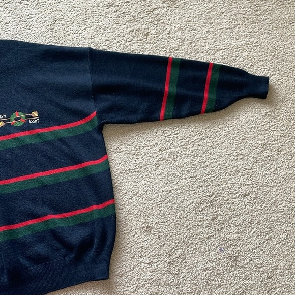 Vintage Retro Oversized Nautical Sweater Men’s L Preppy Academia - Picture 11 of 11